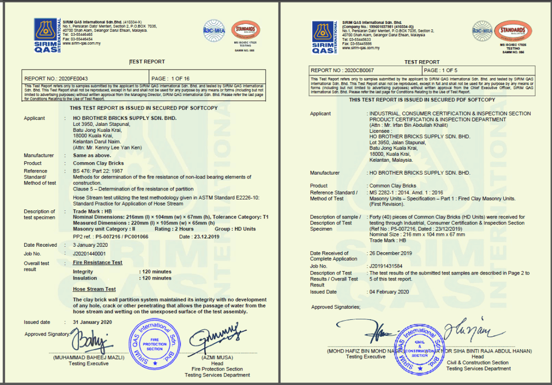SIRIM Test Report